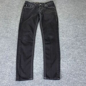 Rock Revival Vivian Easy Skinny Jeans Size 28 Black Embellished Flap Pockets